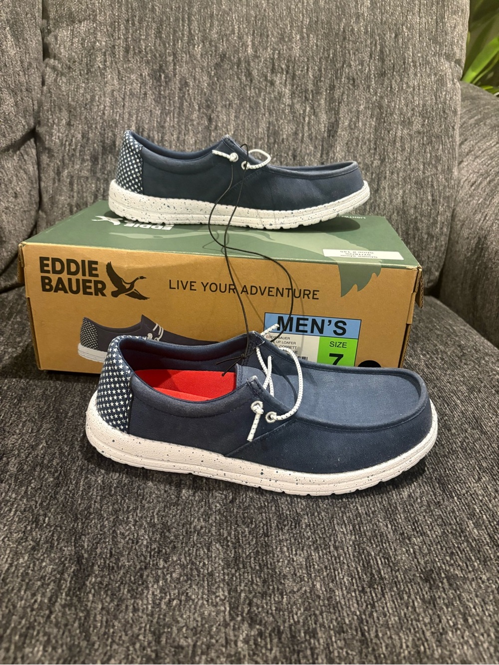 Eddie Bauer Navy Slip-On Casual Shoes with White Sole